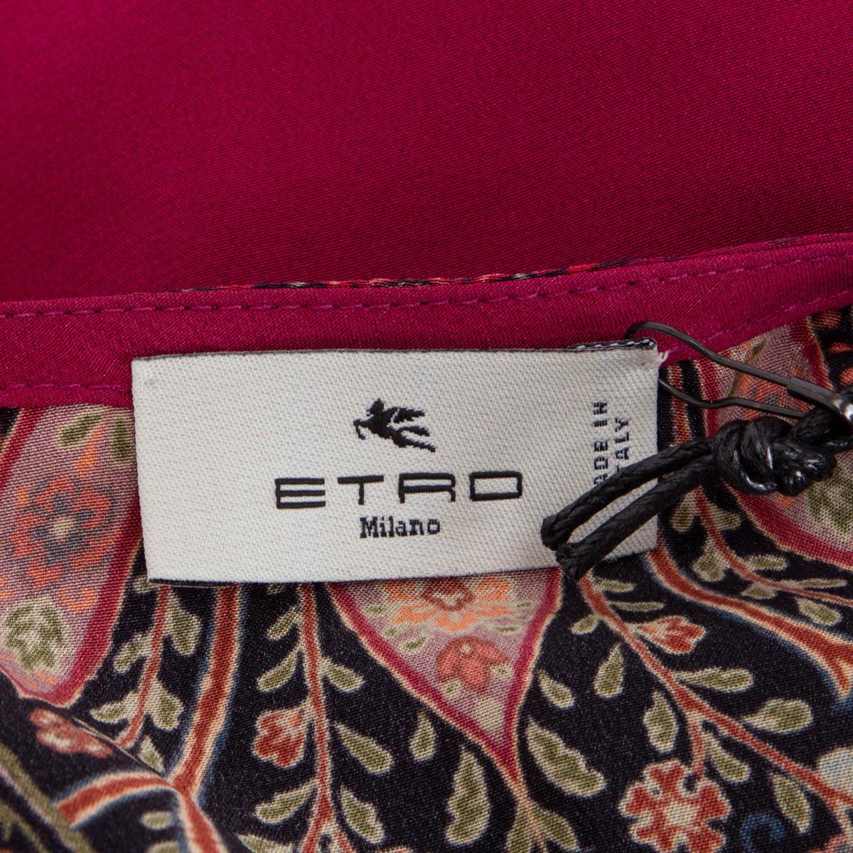 ETRO pink silk GEOMETRIC PAISLEY TUNIC Blouse Shirt 44 L 1