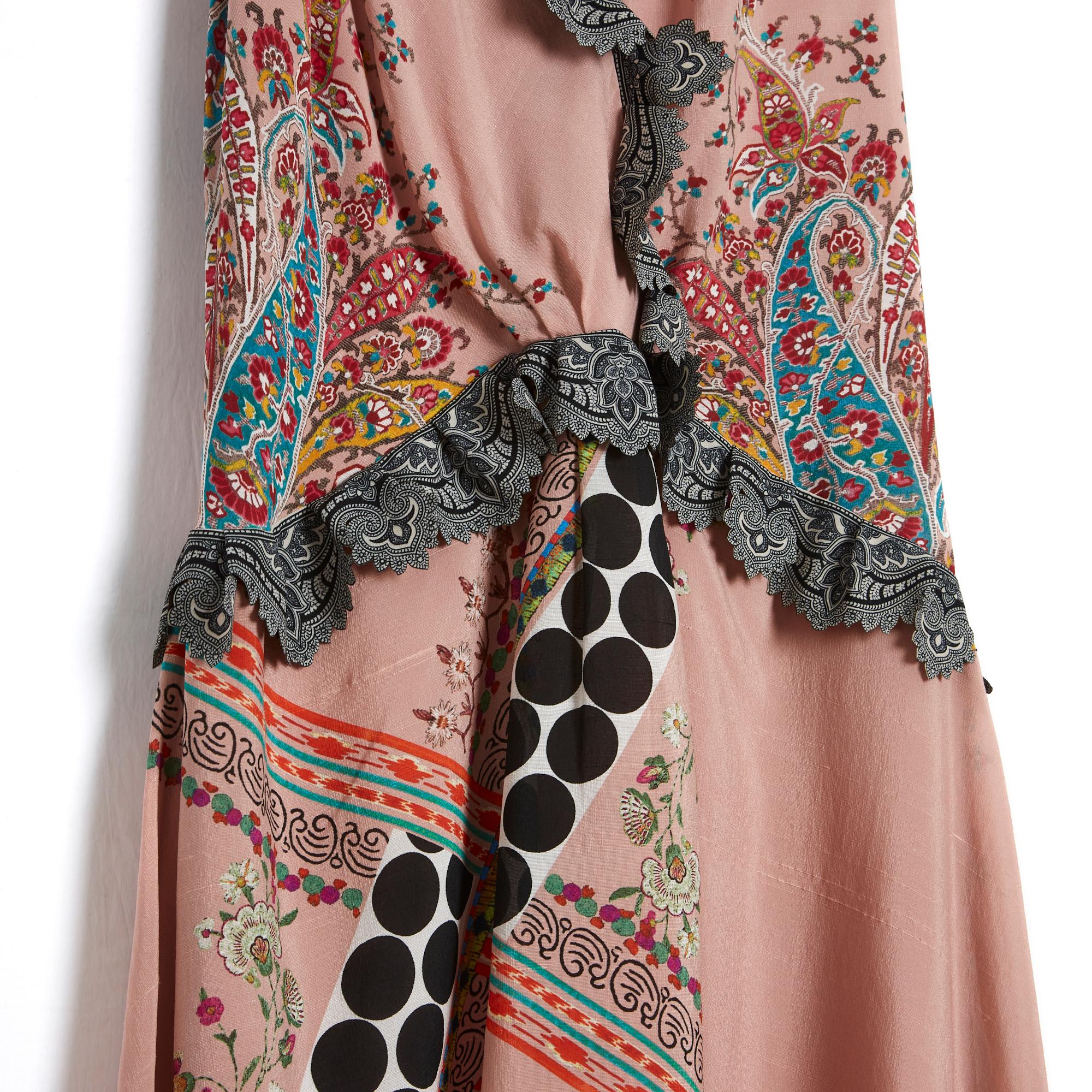 Women's Etro Pink Silk Laser cut Dress FR40 For Sale