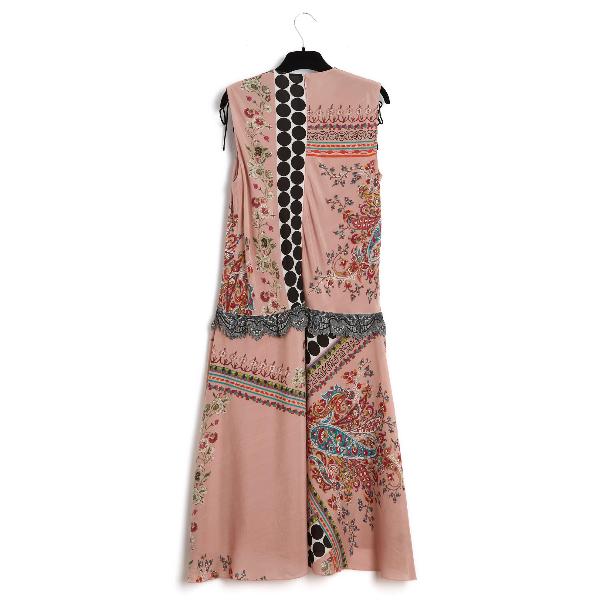 Etro Pink Silk Laser cut Dress FR40 For Sale 2