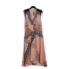 Etro Rosa Seidenkleid mit Laserschnitt FR40