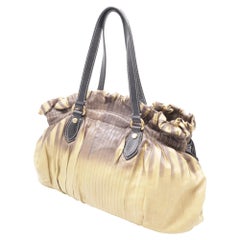 Etro Pleated Ombre Shoulder Bag in Beige and Brown Leather