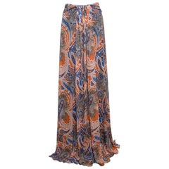 Etro Printed Multicolor Printed Knit Draped Maxi Skirt L Etro Printed Multicolor Printed Knit Draped Maxi Skirt L
