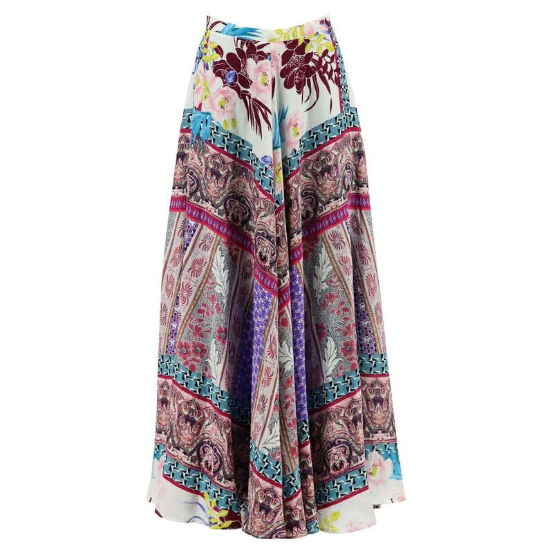 Vintage Etro Vintage Silk Skirt For Sale at 1stDibs