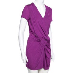 Etro - Tunica a maniche corte in maglia drappeggiata viola L.L.A.