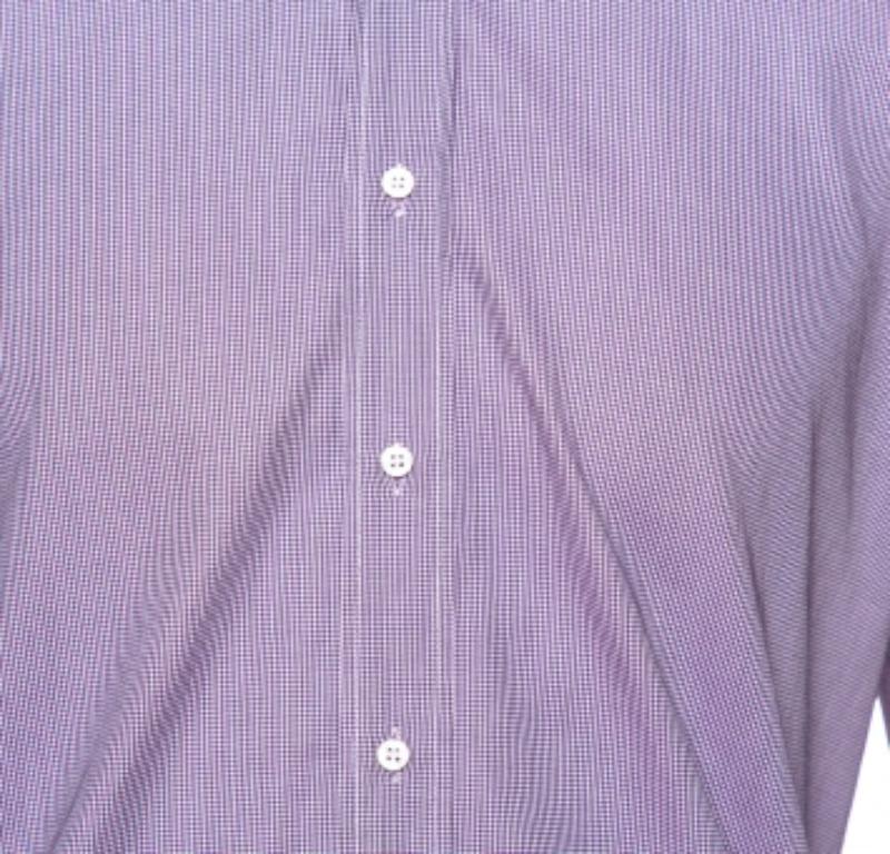 Etro Purple Houndstooth Pattern Cotton Long Sleeve Shirt M In Good Condition For Sale In Dubai, Al Qouz 2