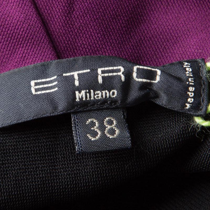 Women's Etro Purple Knit Draped Embellished Waist Detail Sleeveless Maxi Dress S