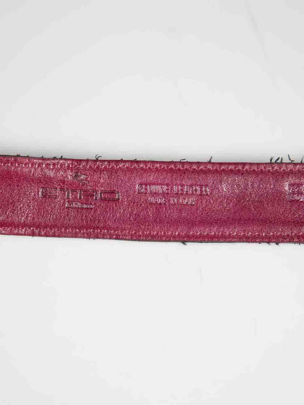 Etro Purple Leather Metallic Quilted Belt For Sale 1