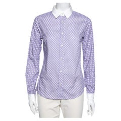 Etro - Camicia in cotone con stampa a motivi multipli in viola - S