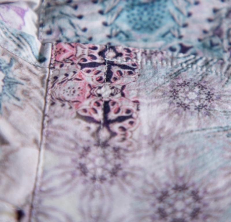 Etro Purple Printed Cotton Button Front Fitted Shirt S For Sale 1