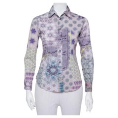 Etro Purple Printed Cotton Button Front Fitted Shirt S