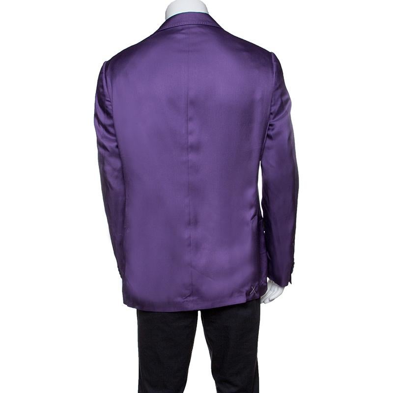 Etro Purple Silk Superleggera Minerva Blazer L (Violett)