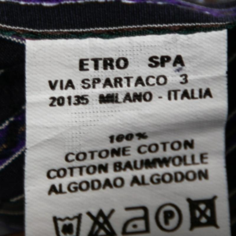 Le camicie Etro sono progettate con un occhio di riguardo sia al comfort che al lusso, in modo che tu possa indossarle a lungo. Questa creazione elegante è realizzata con materiali di qualità e si presenta in una tonalità viola. Le maniche lunghe e