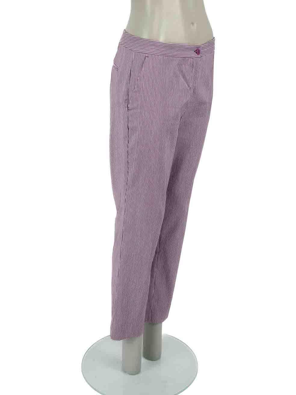 CONDITION is Very good. Hardly any visible wear to trousers is evident on this used Etro designer resale item.
 
Details
Purple
Cotton
Slim fit trousers
Cropped length
Mid rise
Front zip closure with button
2x Front side pockets
2x Back