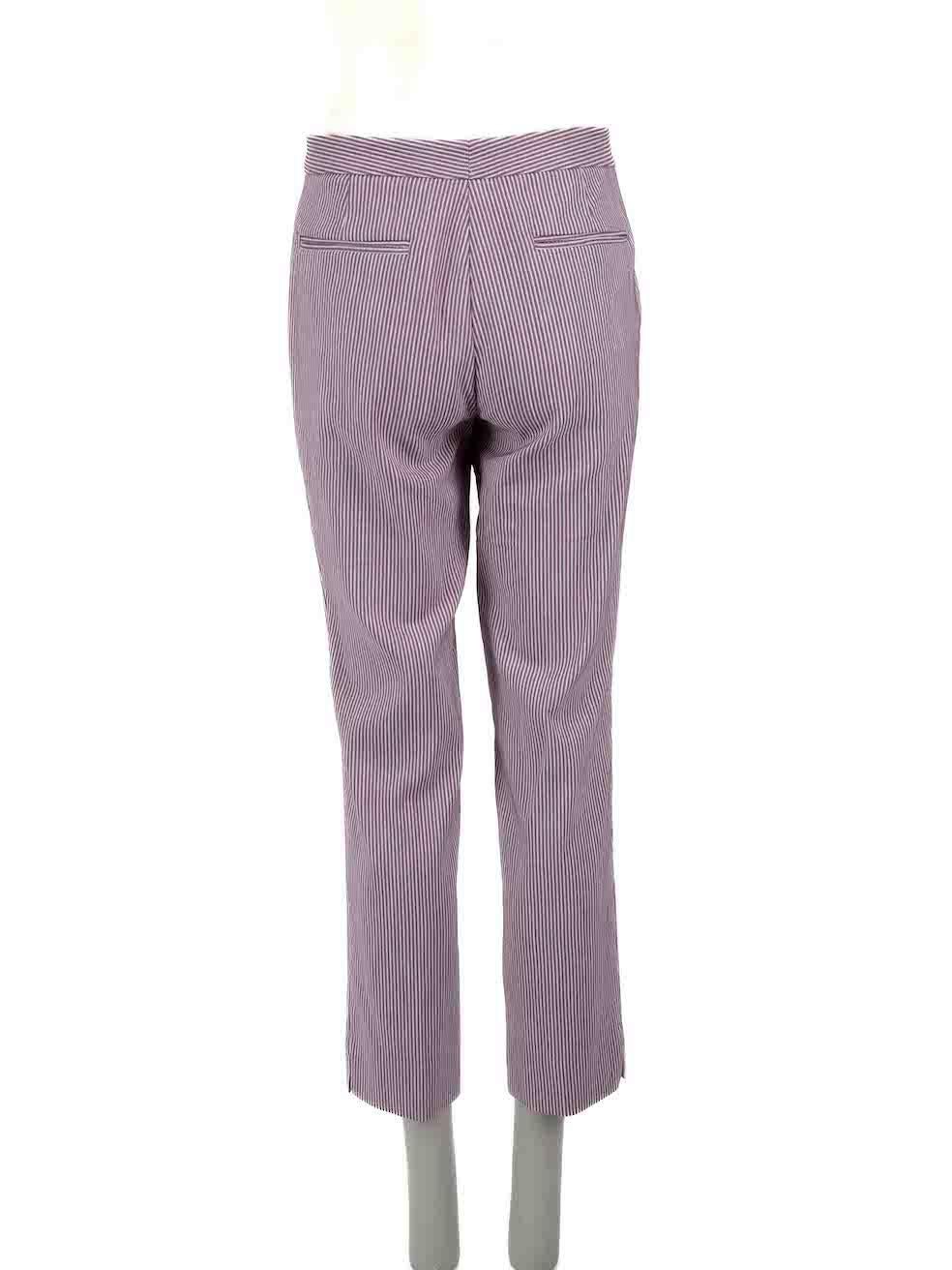 Etro Purple Striped Slim Fit Trousers Size M In Excellent Condition For Sale In London, GB