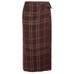 Etro Lila Tartan Wickel-Midirock Größe S
