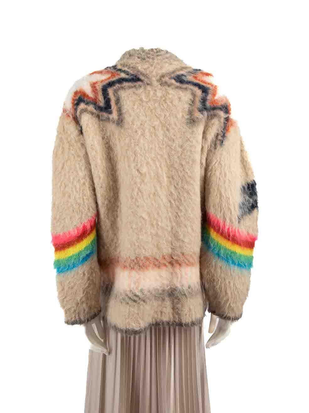 Etro Rainbow-Intarsia Jacquard Cardigan Size S In Excellent Condition In London, GB