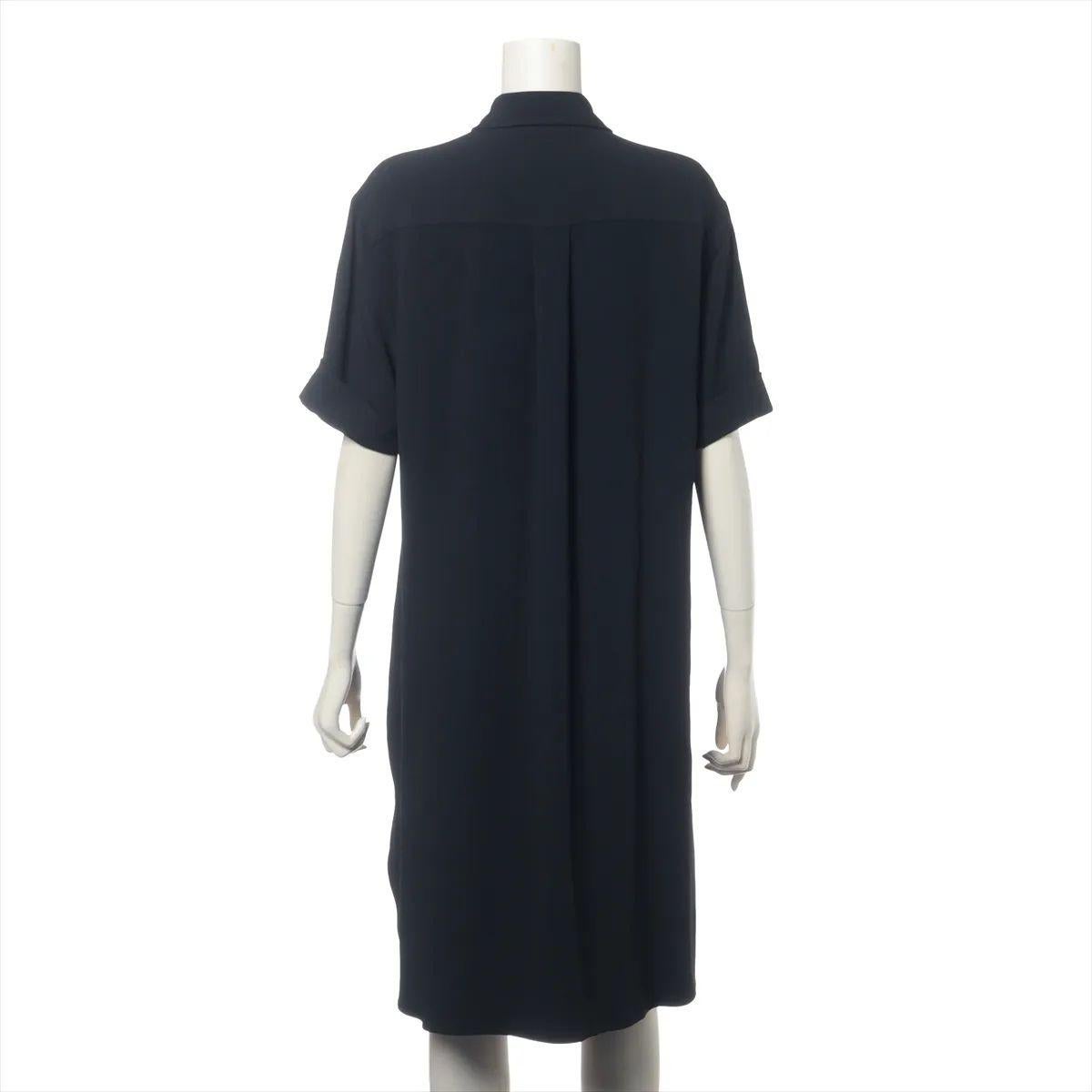 Nero Etro, camicia in rayon con bottoni arancioni e strass, abito al ginocchio nero in vendita