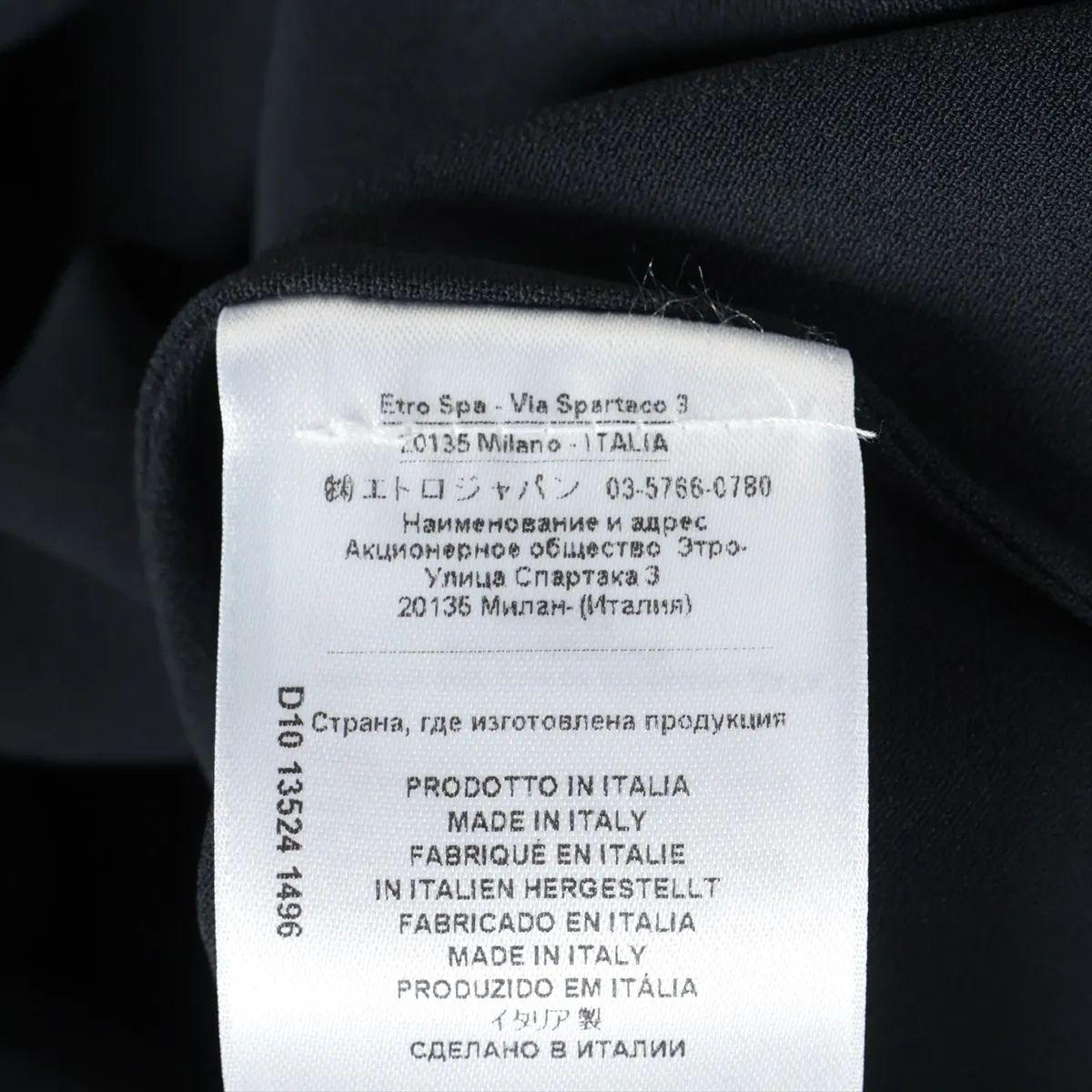 Etro, camicia in rayon con bottoni arancioni e strass, abito al ginocchio nero in vendita 3
