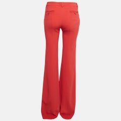 Etro Red Crepe Flared Trousers M