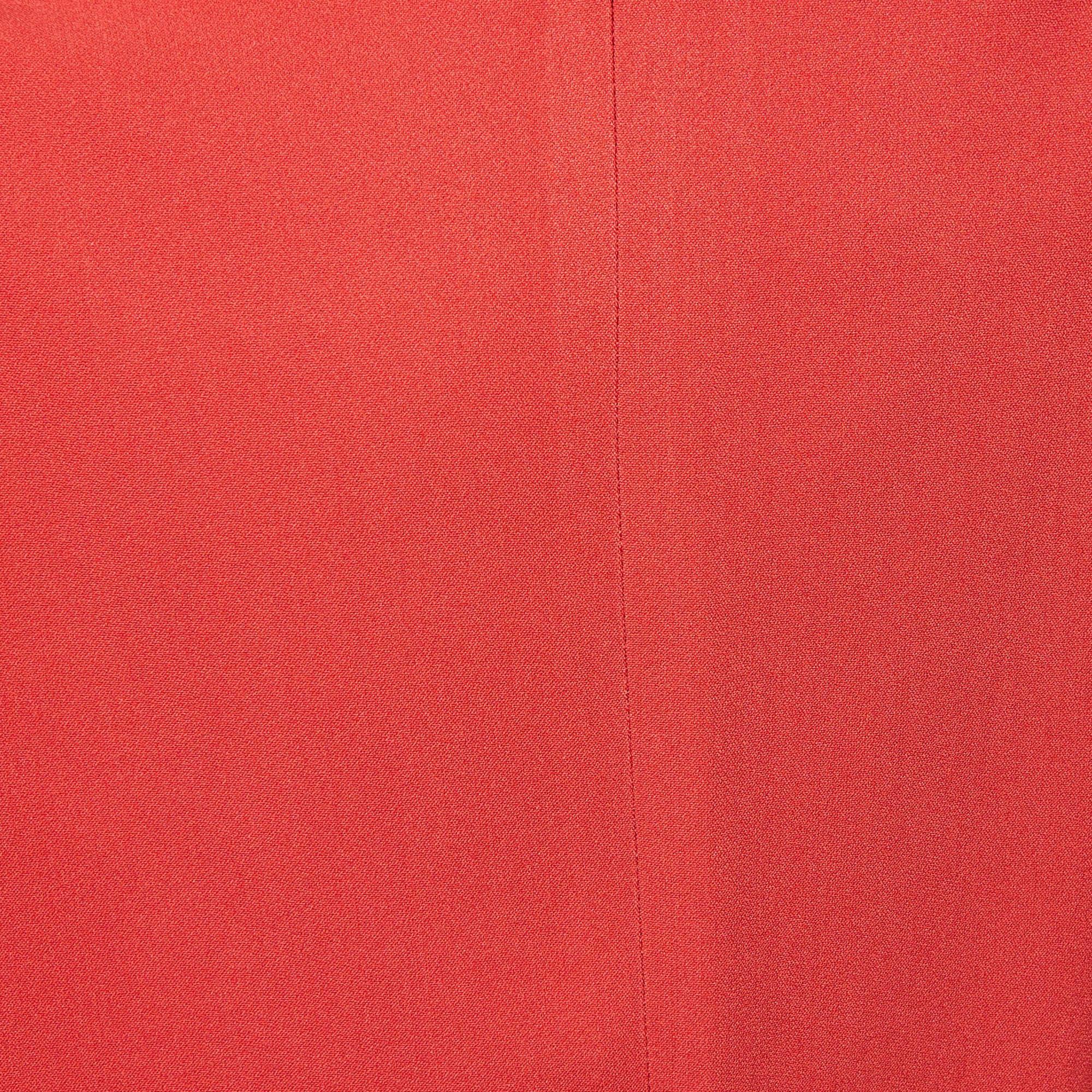 Women's Etro Red Crepe Flared Trousers M For Sale