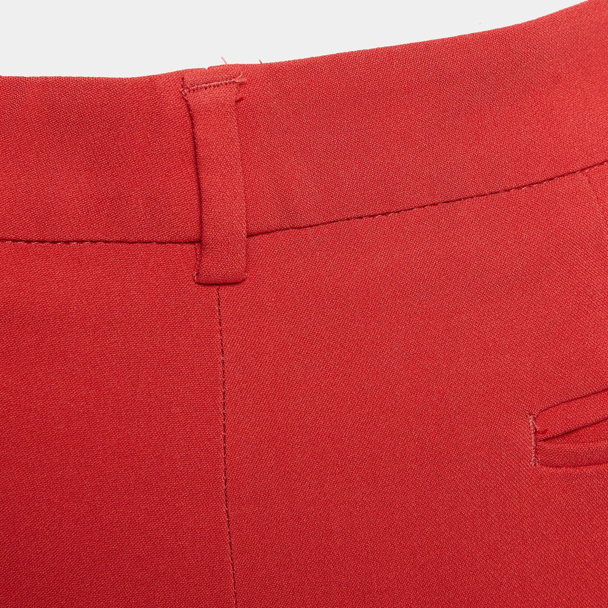 Etro Red Crepe Flared Trousers M For Sale 2