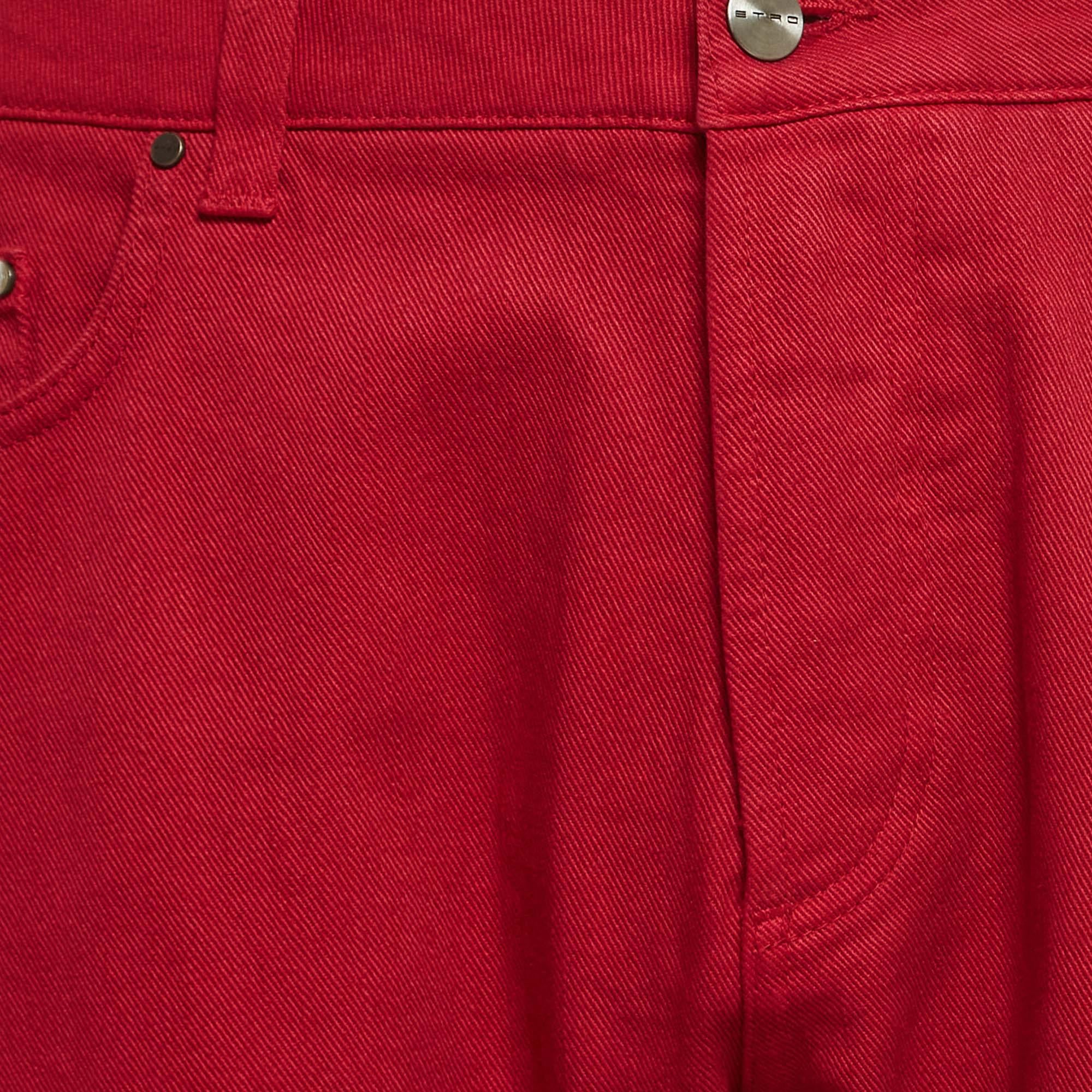 Rouge Etro Nouveau Jean régulier boutonné rouge taille 38