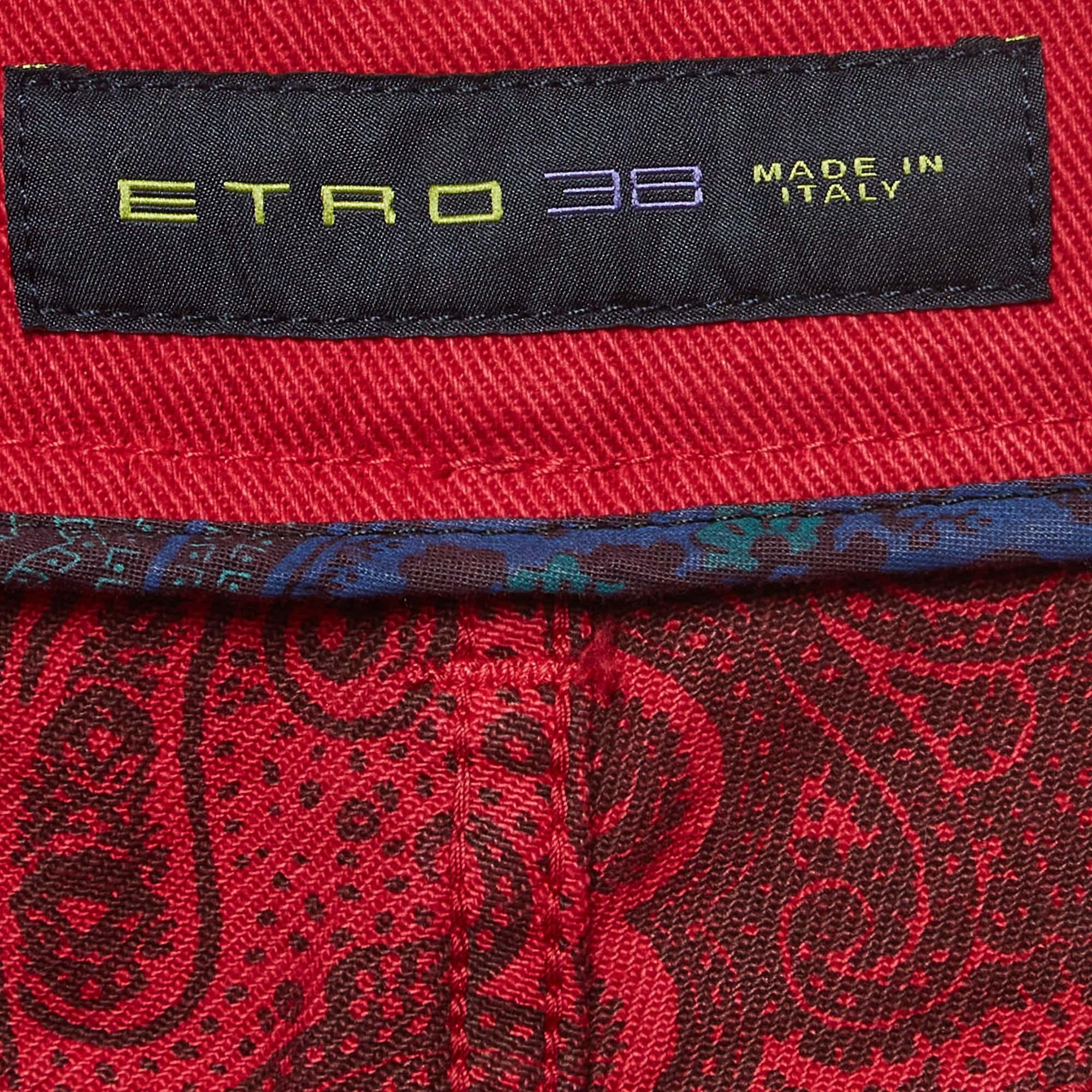 Etro Nouveau Jean régulier boutonné rouge taille 38