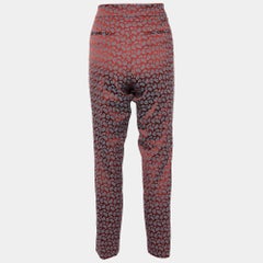 Etro Red Paisley Jacquard Tapered Leg Pants M