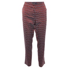 Etro Red Paisley Jacquard Tapered Leg Pants M