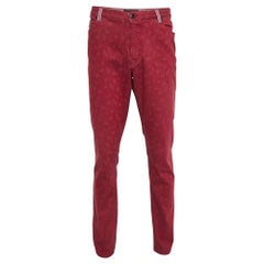 Etro Red Paisley Patterned Denim Jeans XXL Waist 38"