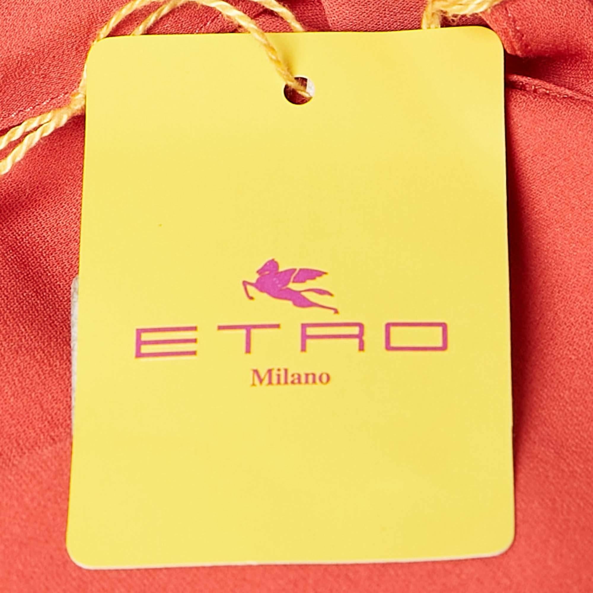 Etro - Top senza maniche con volant in seta rossa L.L.A. In condizioni ottime in vendita a Dubai, Al Qouz 2