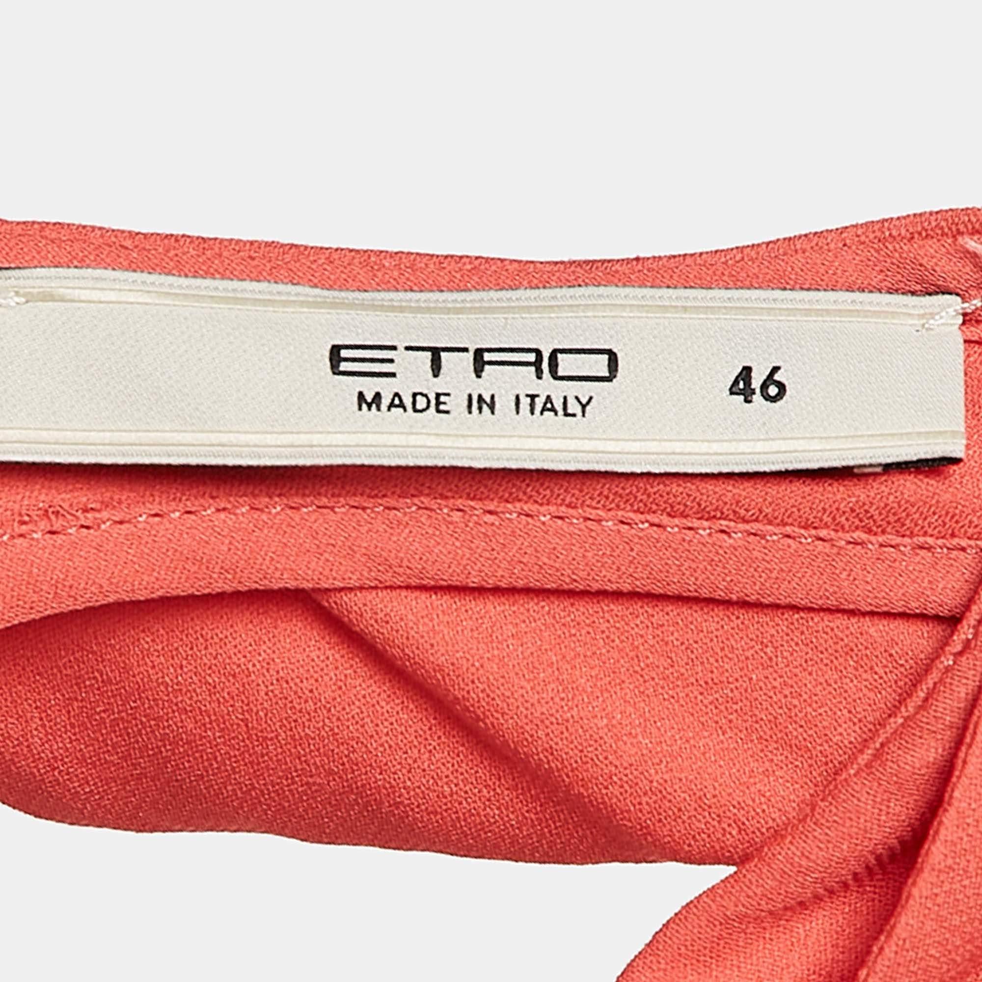 Donna Etro - Top senza maniche con volant in seta rossa L.L.A. in vendita