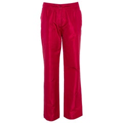 Etro Red Silk Straight Leg Trousers L