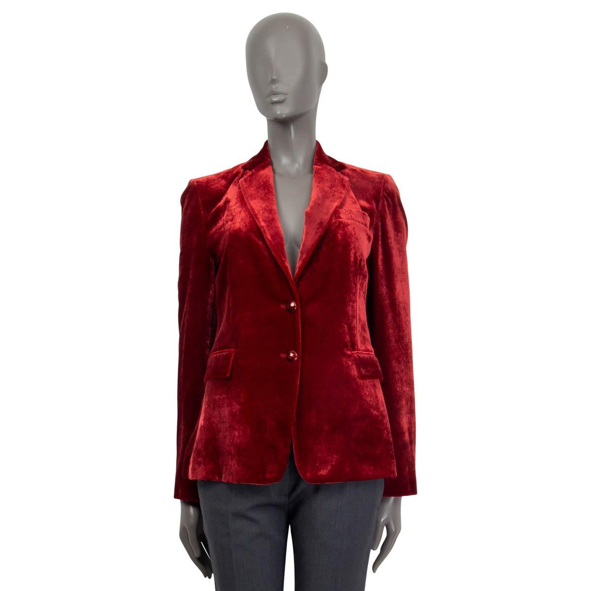 ETRO roter Seidenblazer VELVET SINGLE BREASTED Blazer Jacke 42 M (Rot) im Angebot