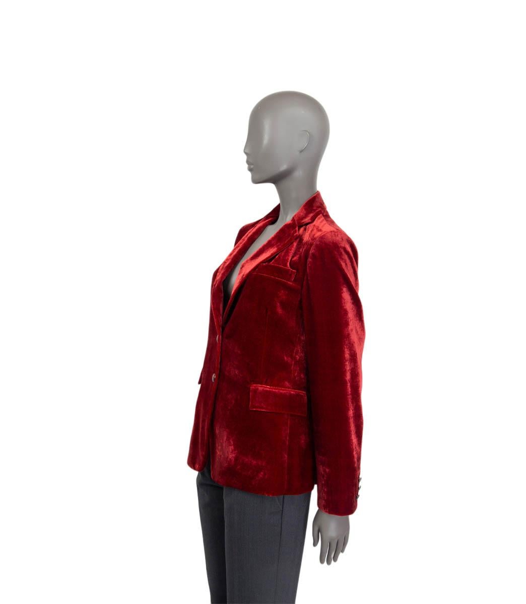 ETRO roter Seidenblazer VELVET SINGLE BREASTED Blazer Jacke 42 M im Zustand „Hervorragend“ im Angebot in Zürich, CH