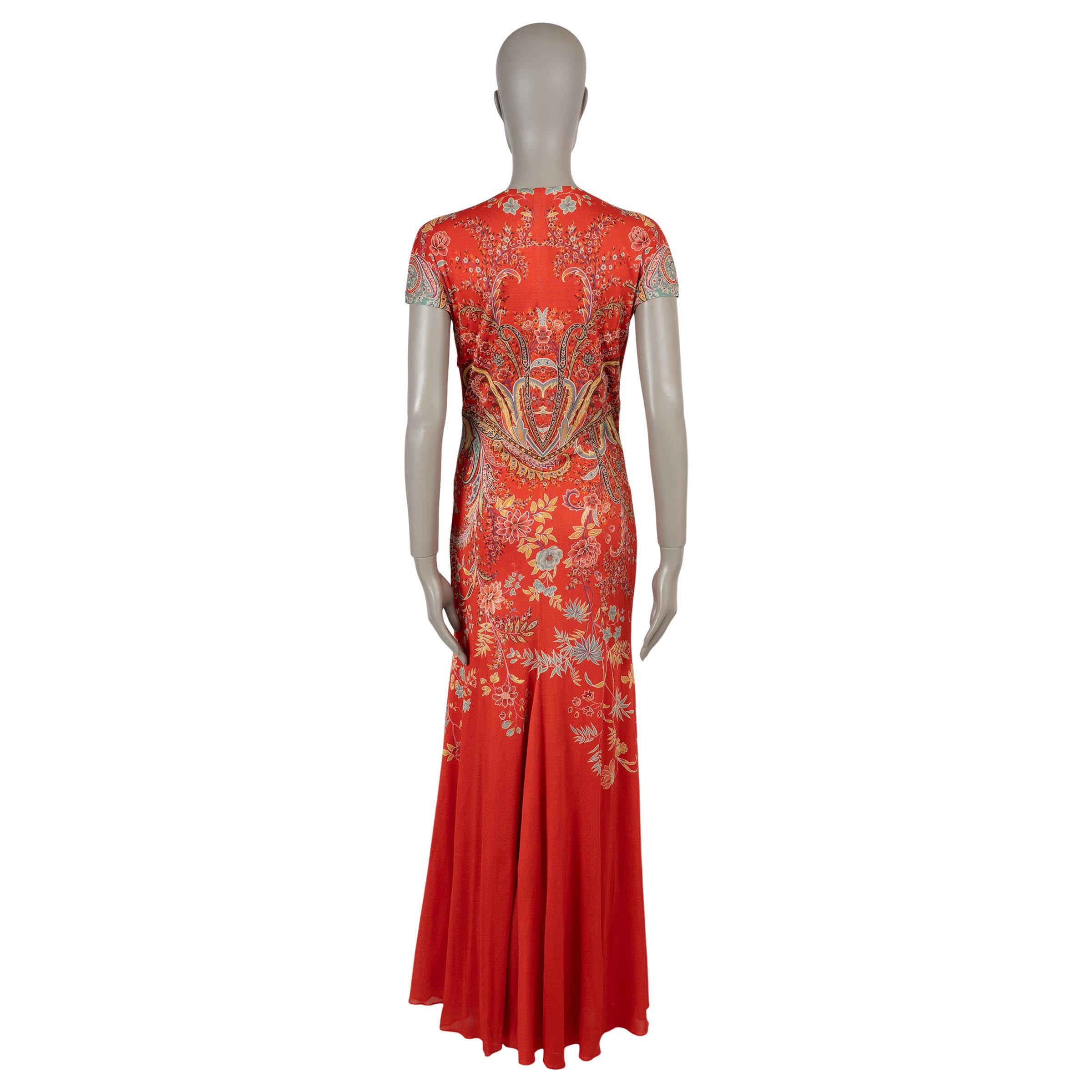 Rosso Etro rosso in viscosa 2024 PAISLEY Abito a maniche corte 44 L. in vendita