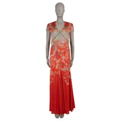 ETRO Rotes Viskose 2024 PAISLEY SHORT SLEEVE Kleid 44 L