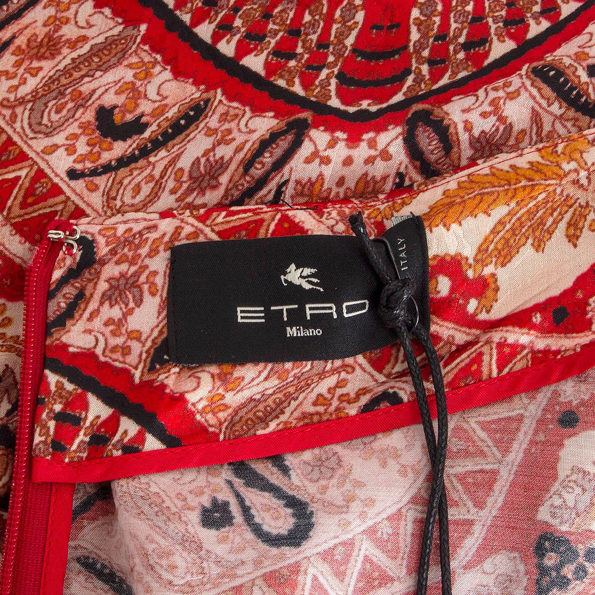 ETRO red viscose PAISLEY CREPE MAXI Skirt 42 M In Excellent Condition For Sale In Zürich, CH