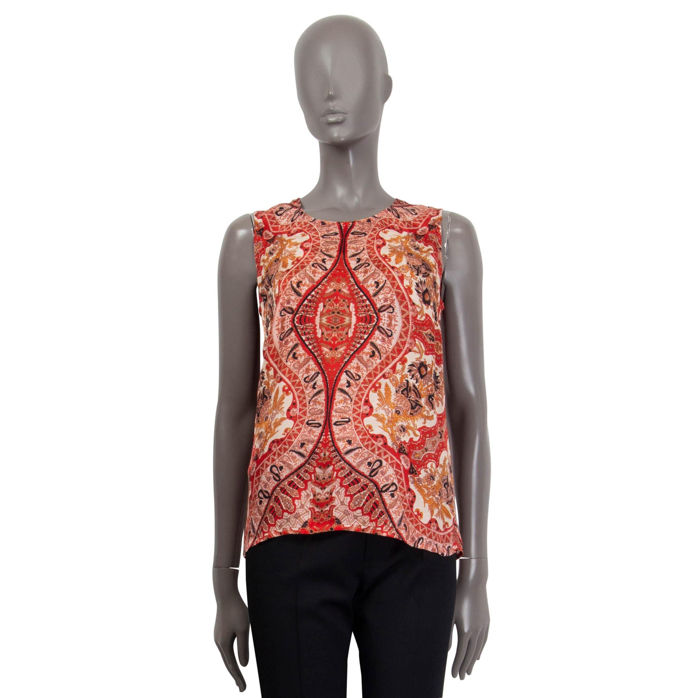 ETRO Rotes Viskose PAISLEY CREPE Tank Top Shirt 42 M (Braun) im Angebot