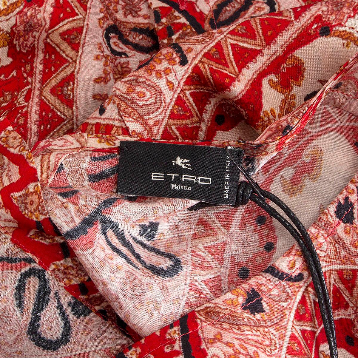 ETRO Rotes Viskose PAISLEY CREPE Tank Top Shirt 42 M im Angebot 2