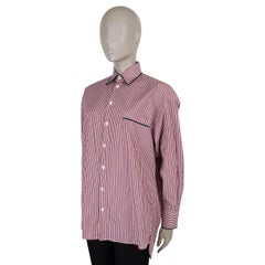 Pigiama a righe in cotone rosso e bianco con bordi in velluto di ETRO, taglia S