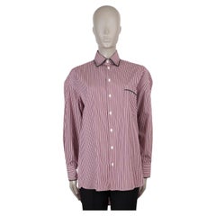 Pigiama a righe in cotone rosso e bianco con bordi in velluto di ETRO, taglia S