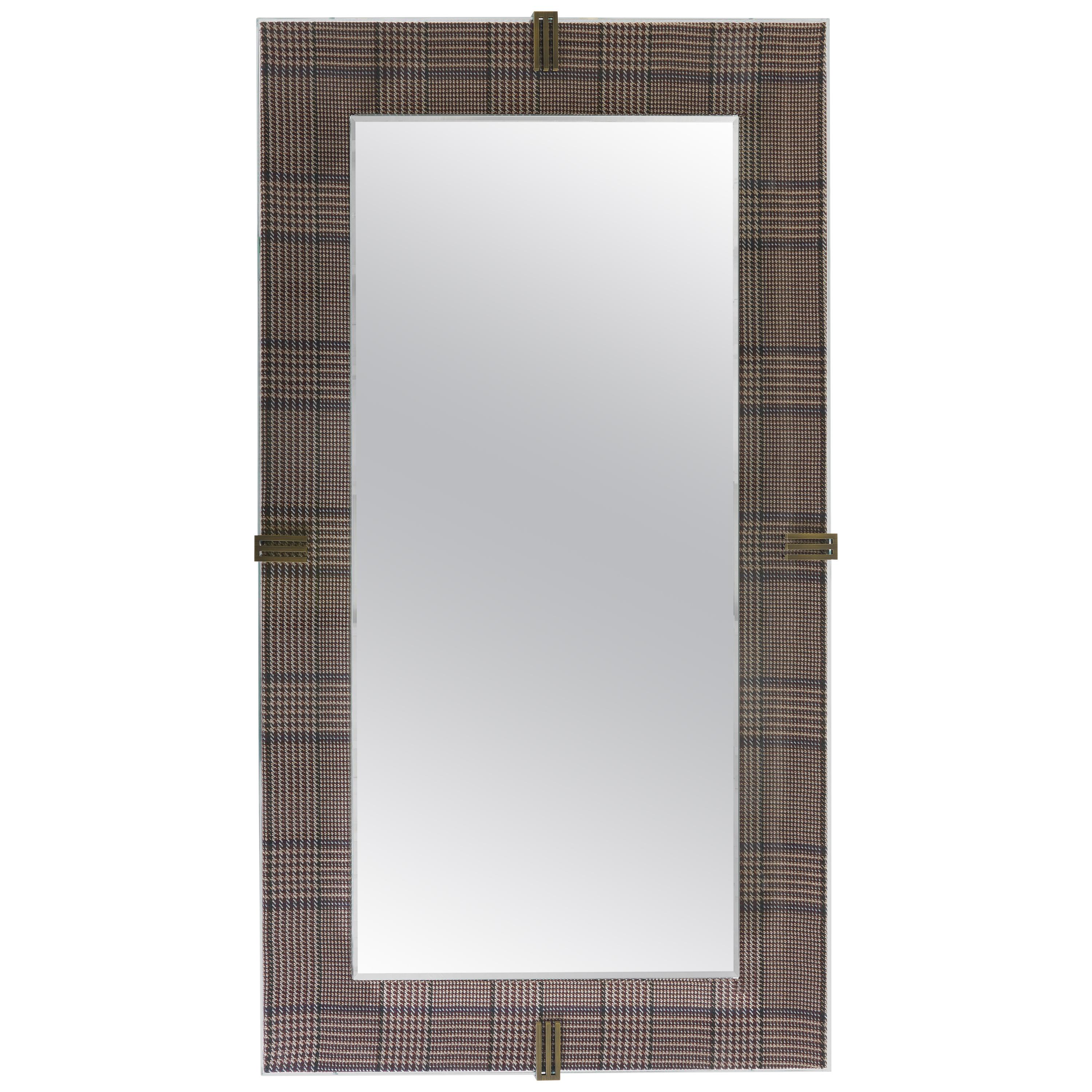 21st Century Renè Mirror in Fabric and Glass by Etro Home Interiors For Sale