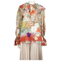 Etro Ruffle Accent Printed Nashville Blouse Size XXXL