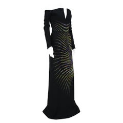 Etro Pasarela Campaña AD Vestido sin hombros con microperlas negro Vestido italiano 44