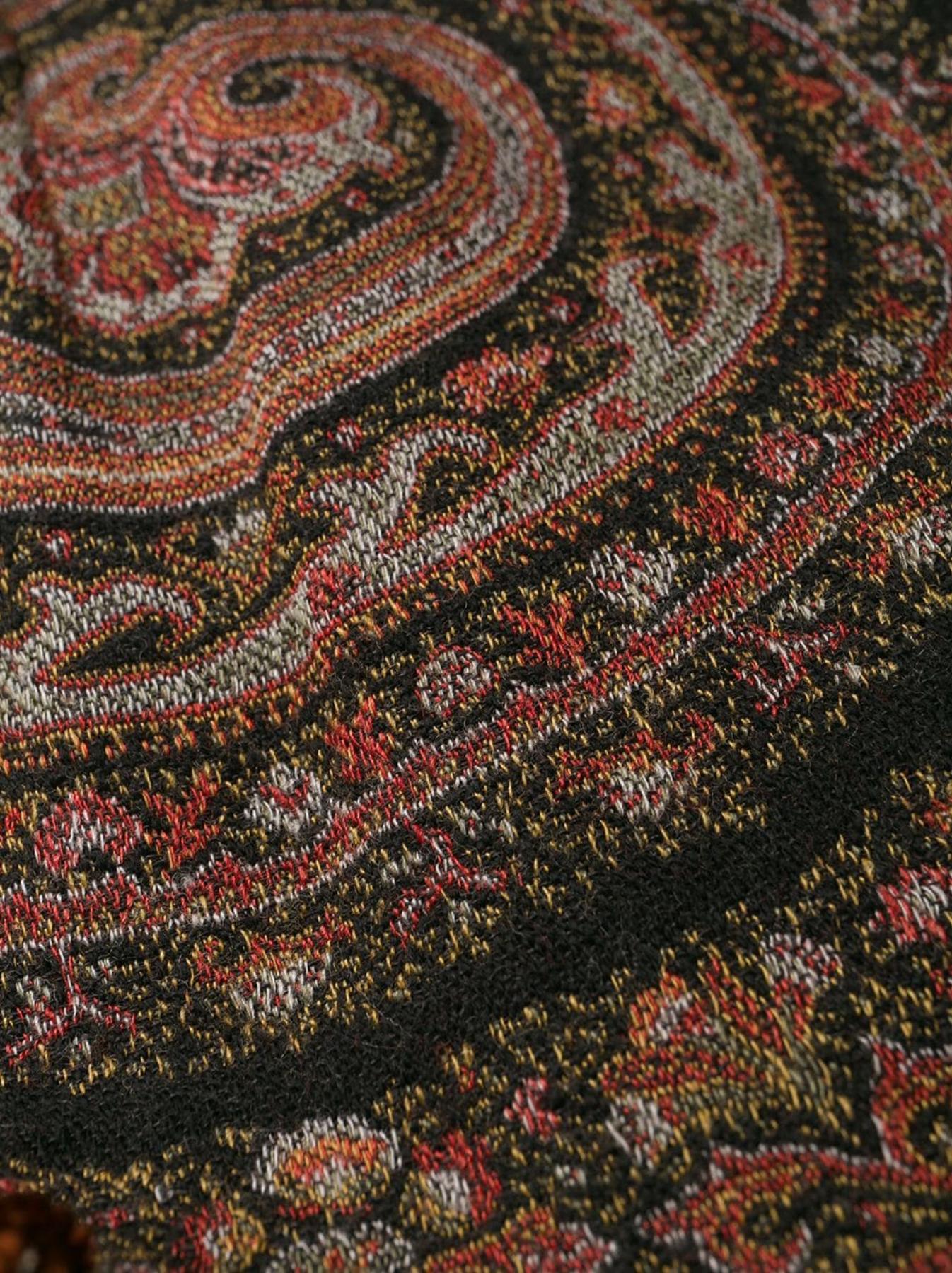 Etro Runway Boho Print Asymmetric Draped Mini Skirt w/ Tassel Detailing Size 42 In New Condition In Paradise Island, BS