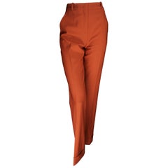 Etro Rust Orange High Waisted Cuffed Trousers Size 40