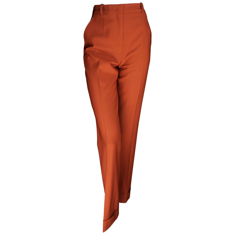 Cuffed Hem Trousers in Intense Rust
