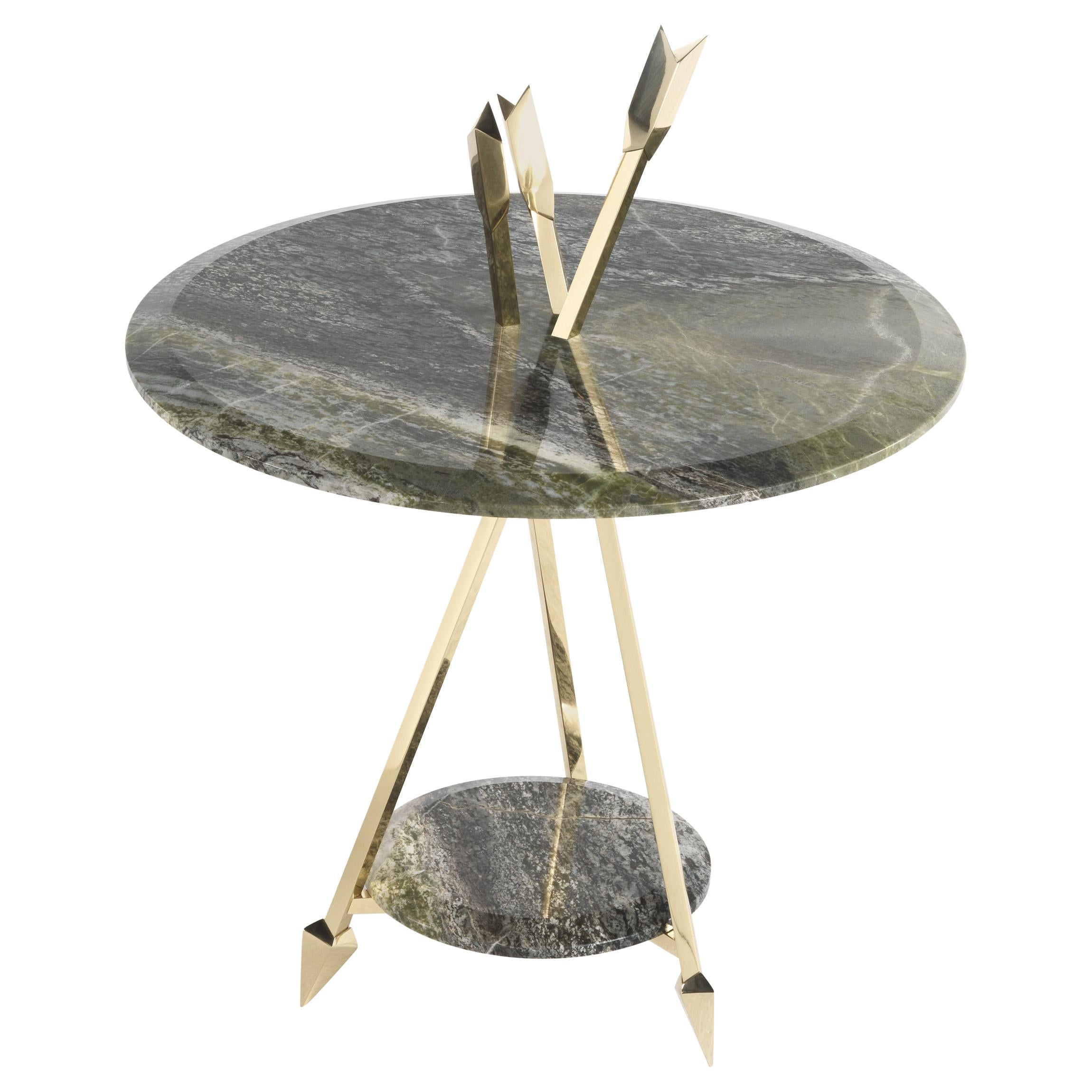 21st Century Sagitta Small Table in Marble and Brass by Etro Home Interiors
