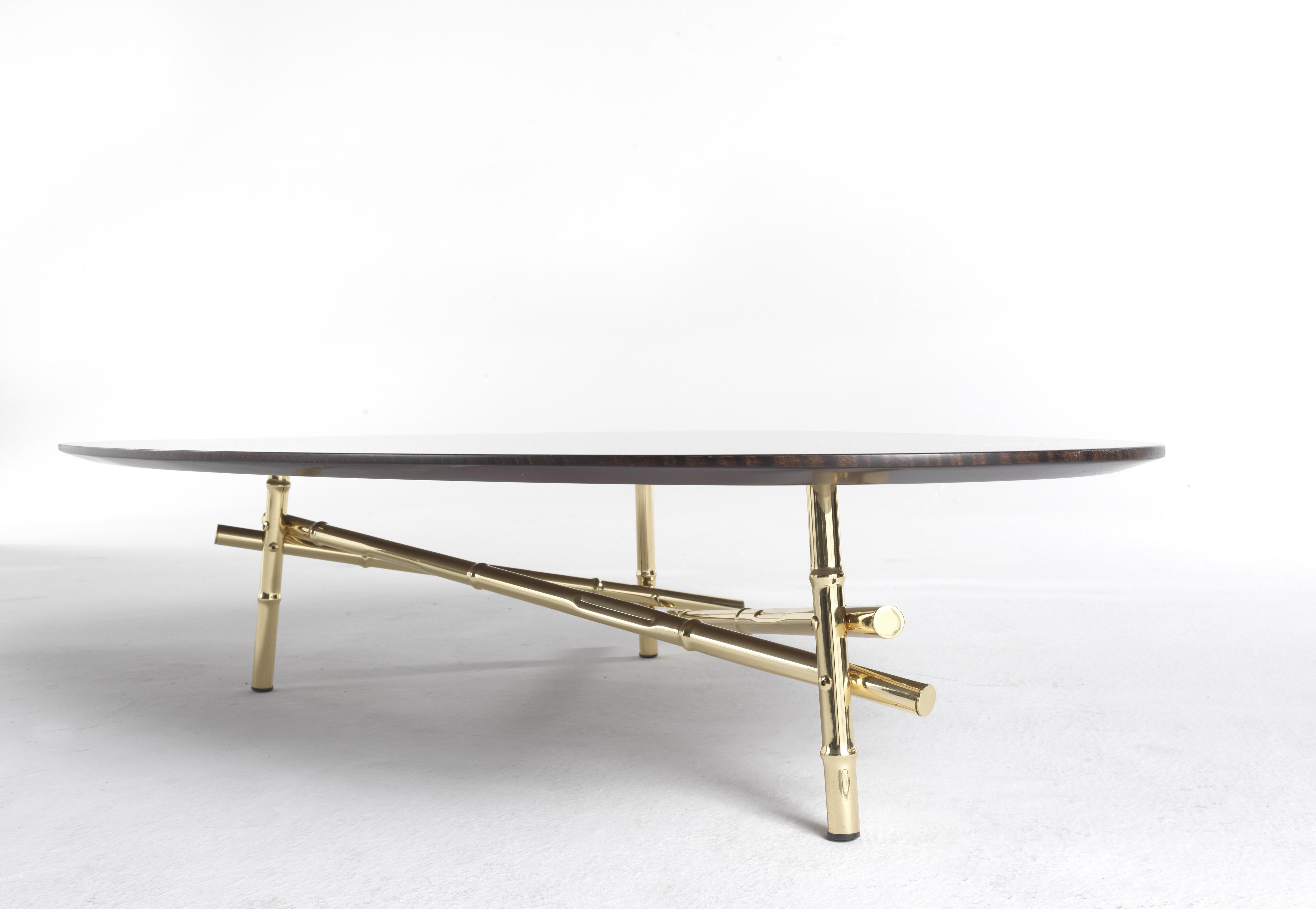 Modern 21st Century Samarcanda Central Table in Brass and Wood by Etro Home Interiors For Sale